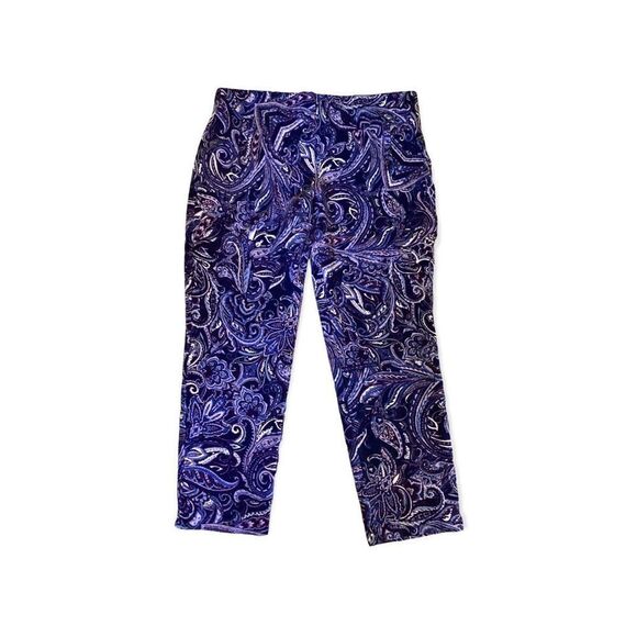 Chicos So Slimming Paisley Print Slim Crops 10 - Picture 1 of 4